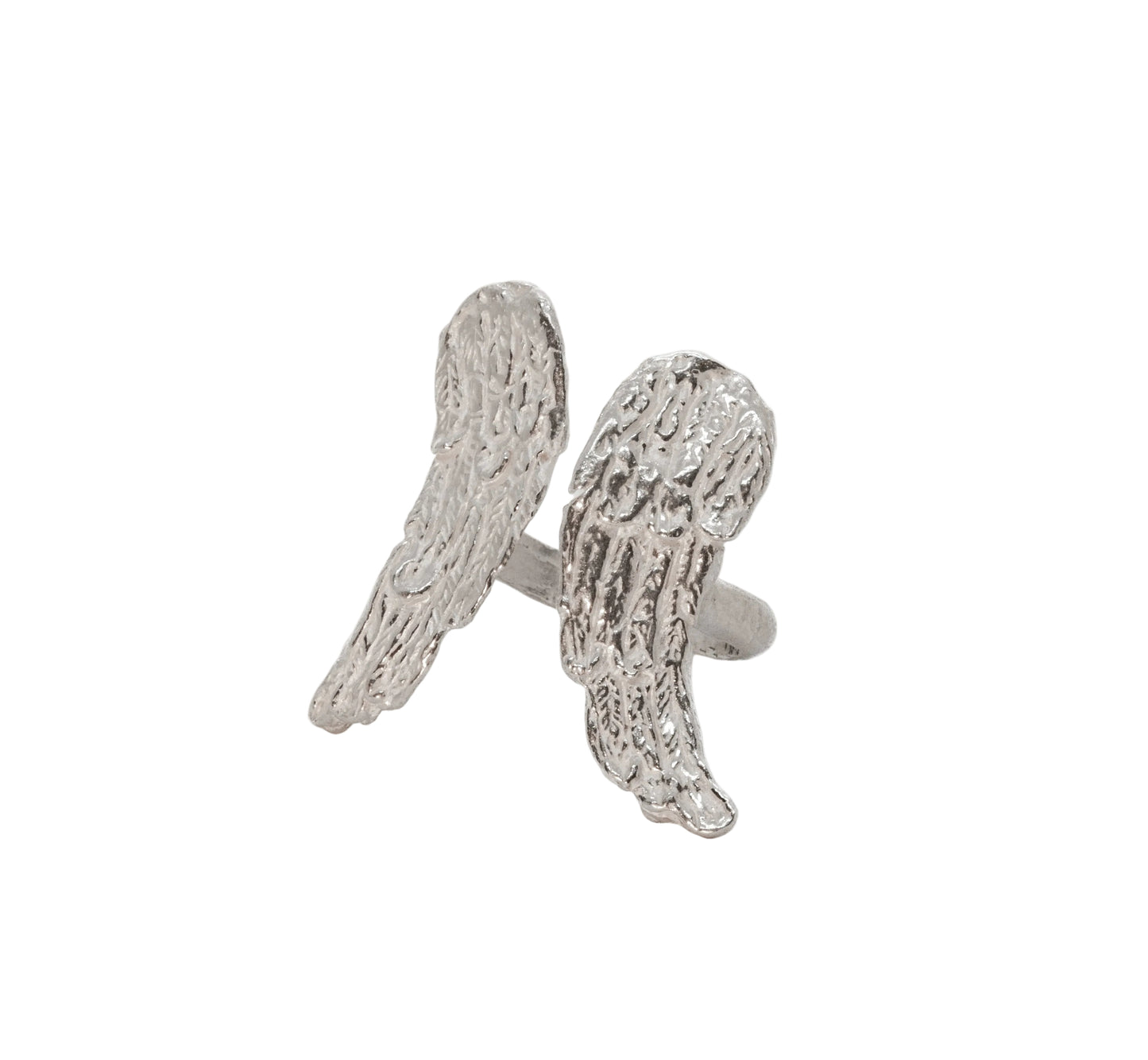 Anello Ali Roma in bronzo e argento, design elegante a forma di ali, gioiello artigianale fatto a mano