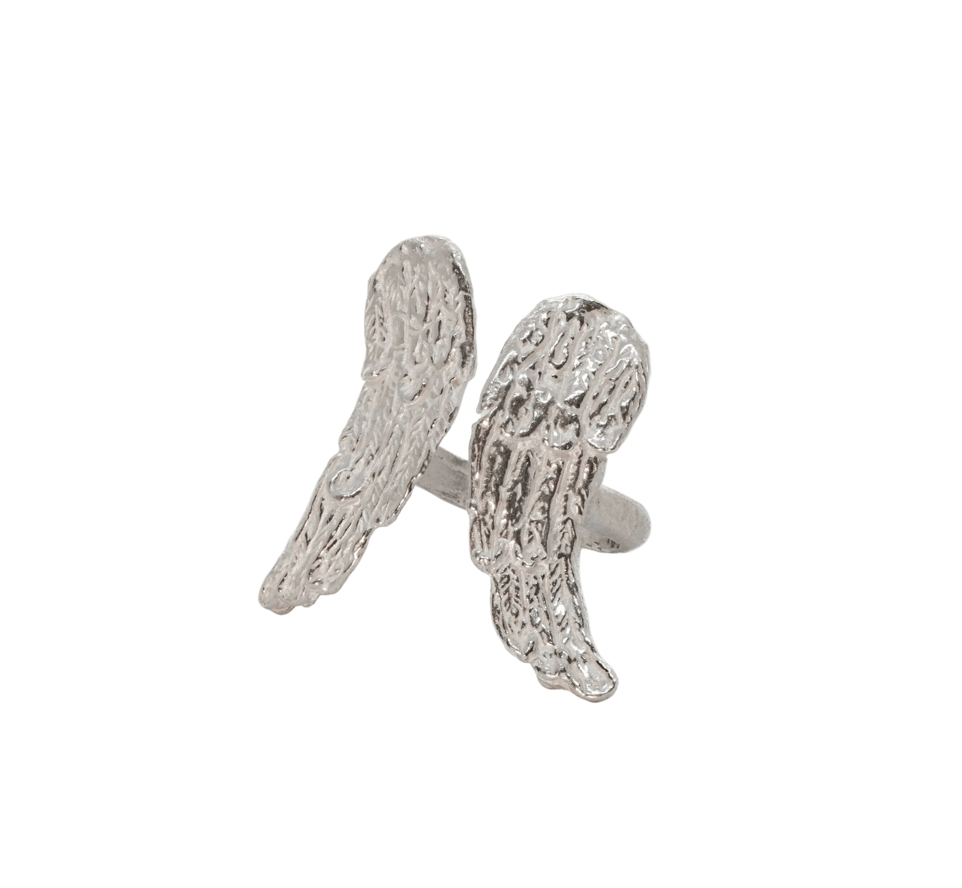 Anello Ali Roma in bronzo e argento, design elegante a forma di ali, gioiello artigianale fatto a mano